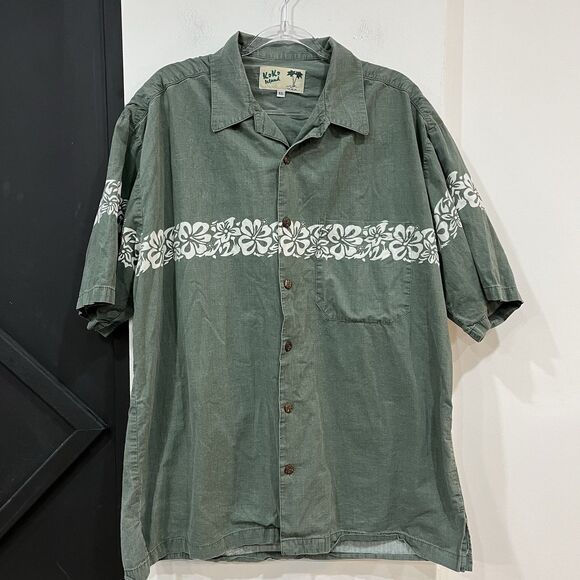 Koko Island Other - Koko Island Green Hawaiian Shirt Size XL Tropical Hibiscus Button Up